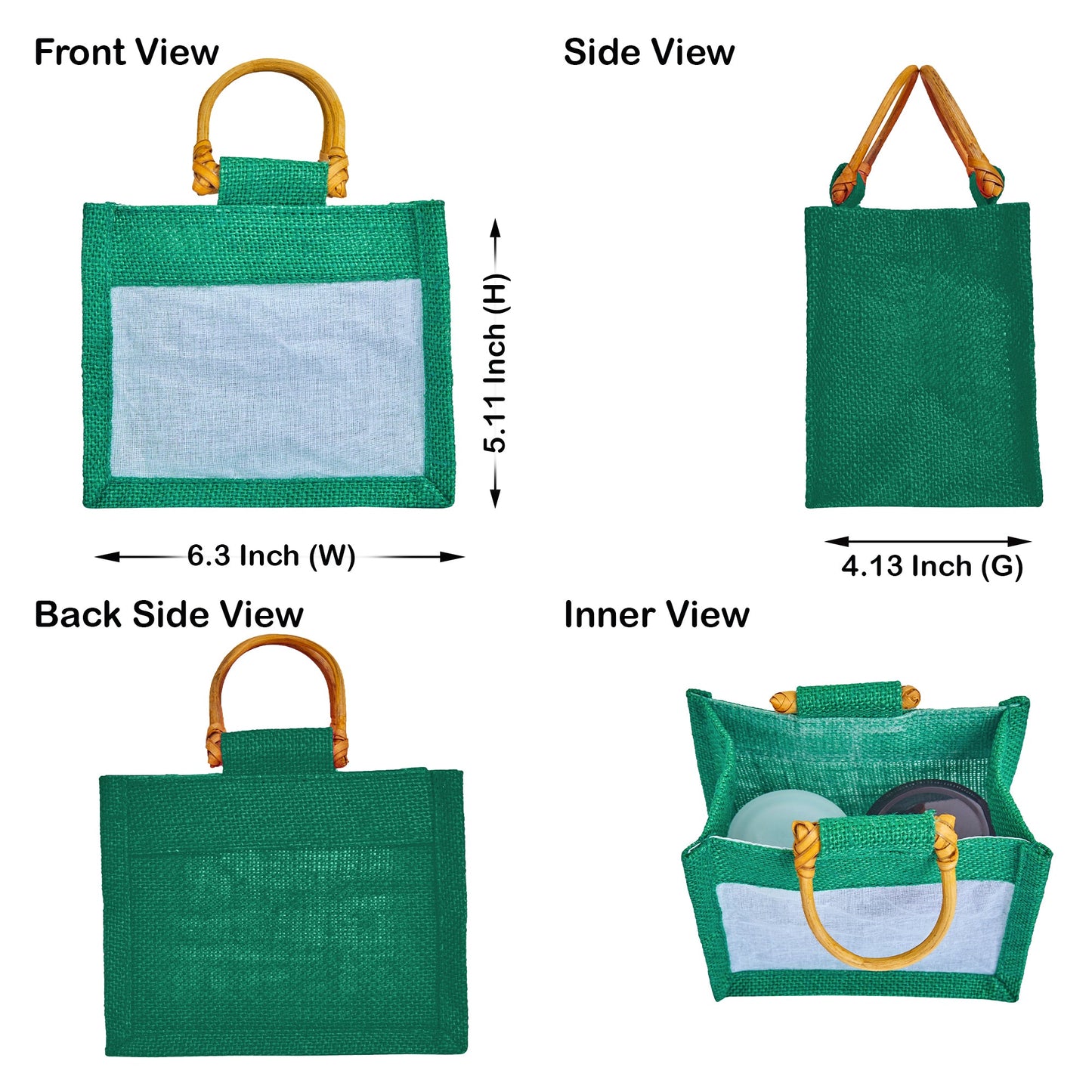 Coloured Jute Gift Bags with Organza Burlap Pouches for Wedding Favors, Party  & Gift (Packs of 7 )