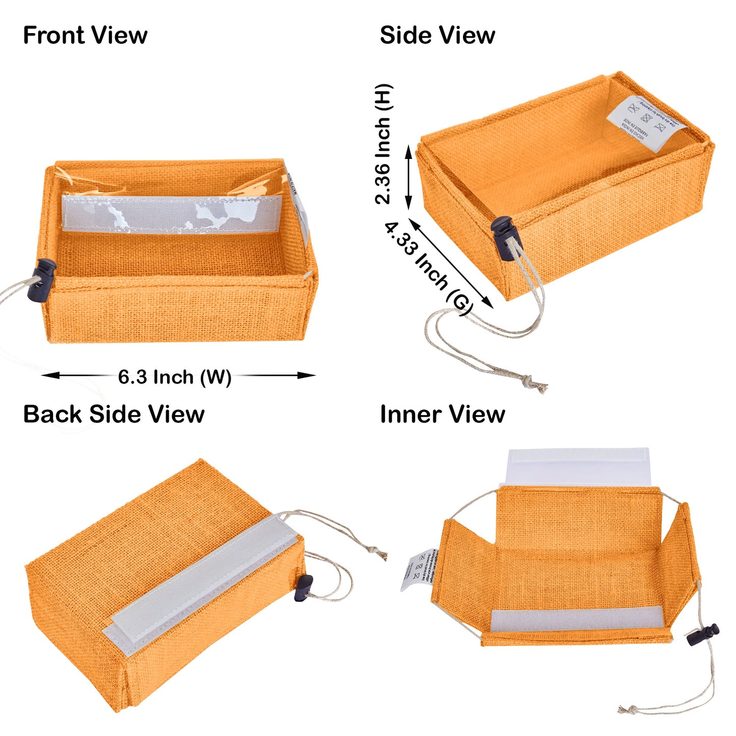 Coloured  Jute Gift Boxes with Drawstring & PVC Window – Burlap Baskets for Weddings, Events & Gifting (7 Pcs)