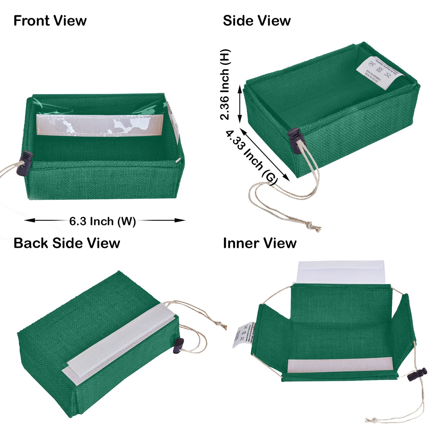 Coloured  Jute Gift Boxes with Drawstring & PVC Window – Burlap Baskets for Weddings, Events & Gifting (7 Pcs)