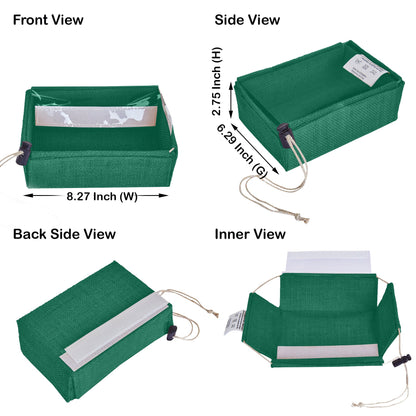 Coloured Juco Gift Boxes with Drawstring & PVC Window –Reusable Baskets for Gifting, Jewellery, Storage & Décor ( Packs of 7 )