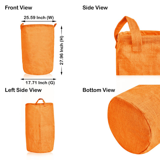 Jute Burlap Coloured Storage Basket – Small Clothes Ladundry, Socks, Books & Many more (Set of 4)