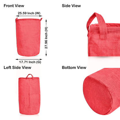 Jute Burlap Coloured Storage Basket – Small Clothes Ladundry, Socks, Books & Many more (Set of 4)