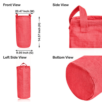 Coloured Foldable Jute Laundary Storage Bins –Burlap Hampers with Handles for Clothes, Toys, Laundry & Nursery Organization (Packs of 4)