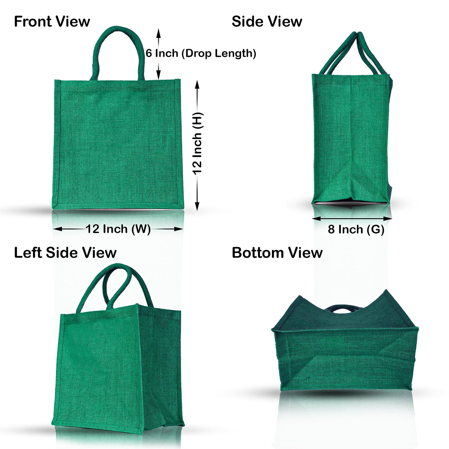 Jute Shopping Bags – Red, Pink, Green & Orange – Reusable Burlap Totes for Gifts, Promotions & More (Packs of 4)