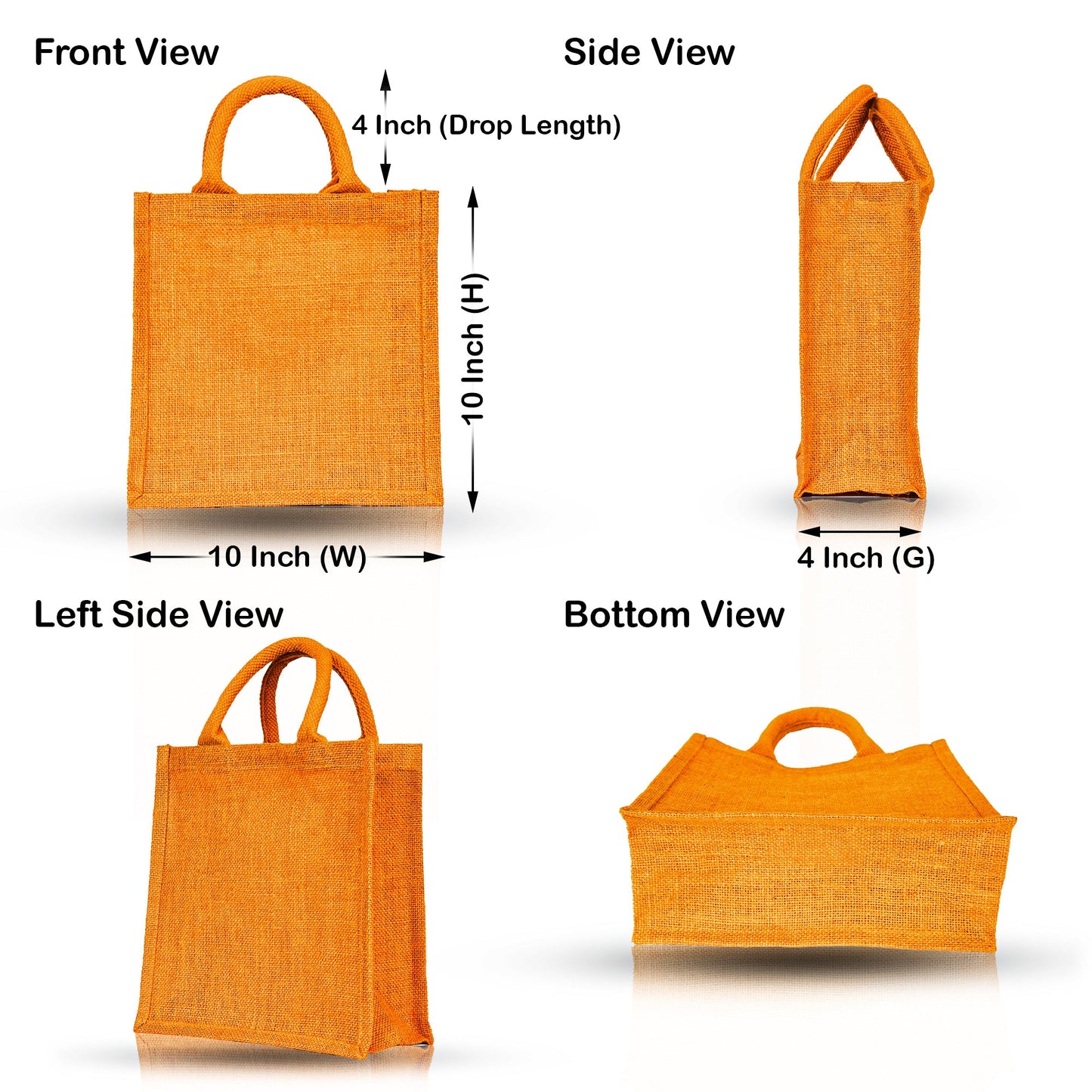 Eco-Friendly Jute Bags – Reusable Burlap Totes for Beach, Grocery, Gifts, Party Favors & Daily Use (Packs of 4)