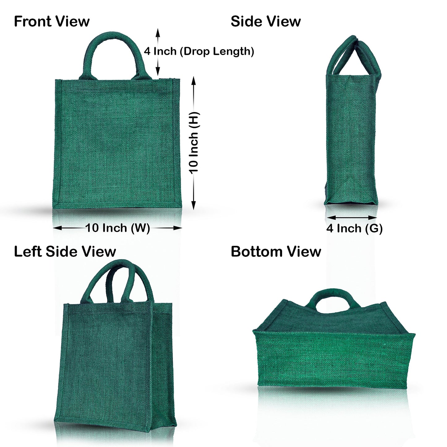 Eco-Friendly Jute Bags – Reusable Burlap Totes for Beach, Grocery, Gifts, Party Favors & Daily Use (Packs of 4)