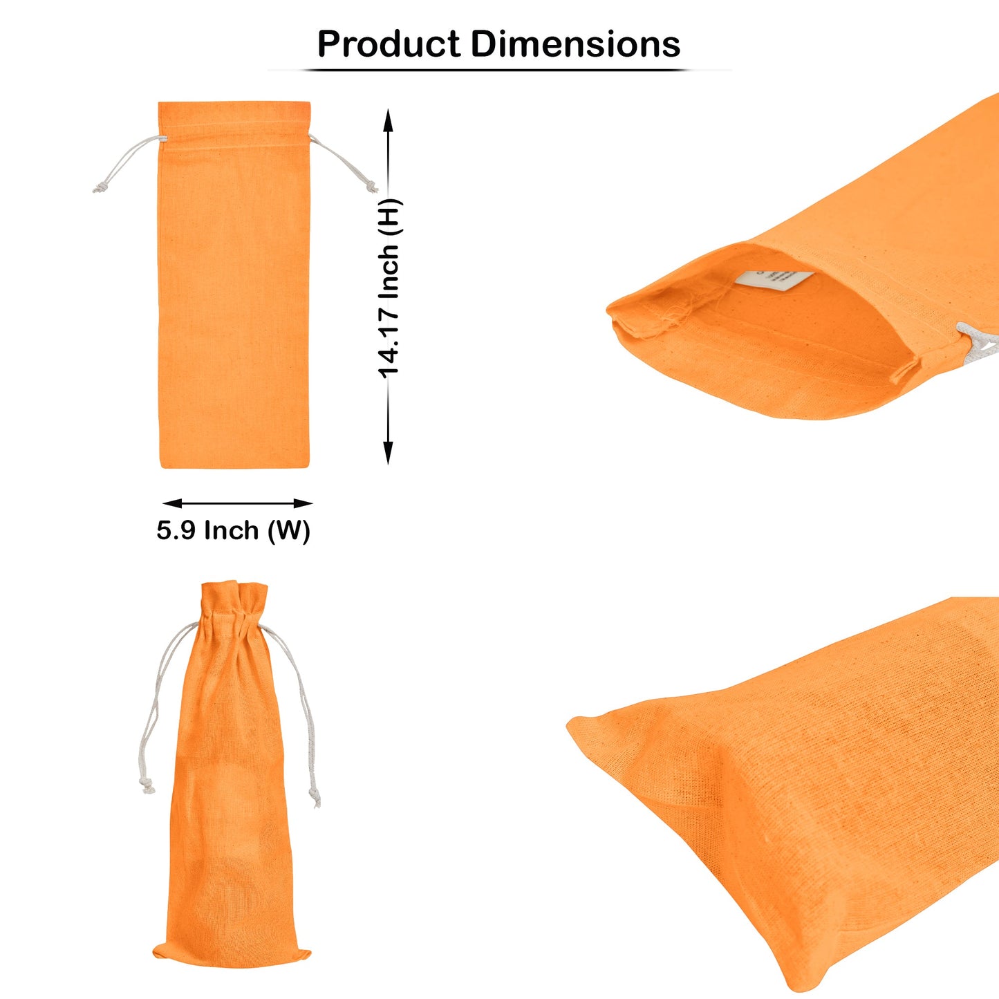 Cotton Wine Bottle Gift Bags – 6-Pack Coloured  Reusable Drawstring Pouches Gifting, Parties, Weddings, Christmas, New Year & Holidays