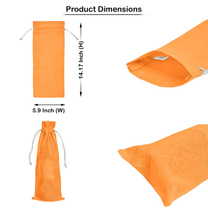 Cotton Wine Bottle Gift Bags – 6-Pack Coloured  Reusable Drawstring Pouches Gifting, Parties, Weddings, Christmas, New Year & Holidays