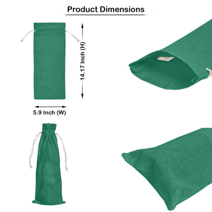 Cotton Wine Bottle Gift Bags – 6-Pack Coloured  Reusable Drawstring Pouches Gifting, Parties, Weddings, Christmas, New Year & Holidays