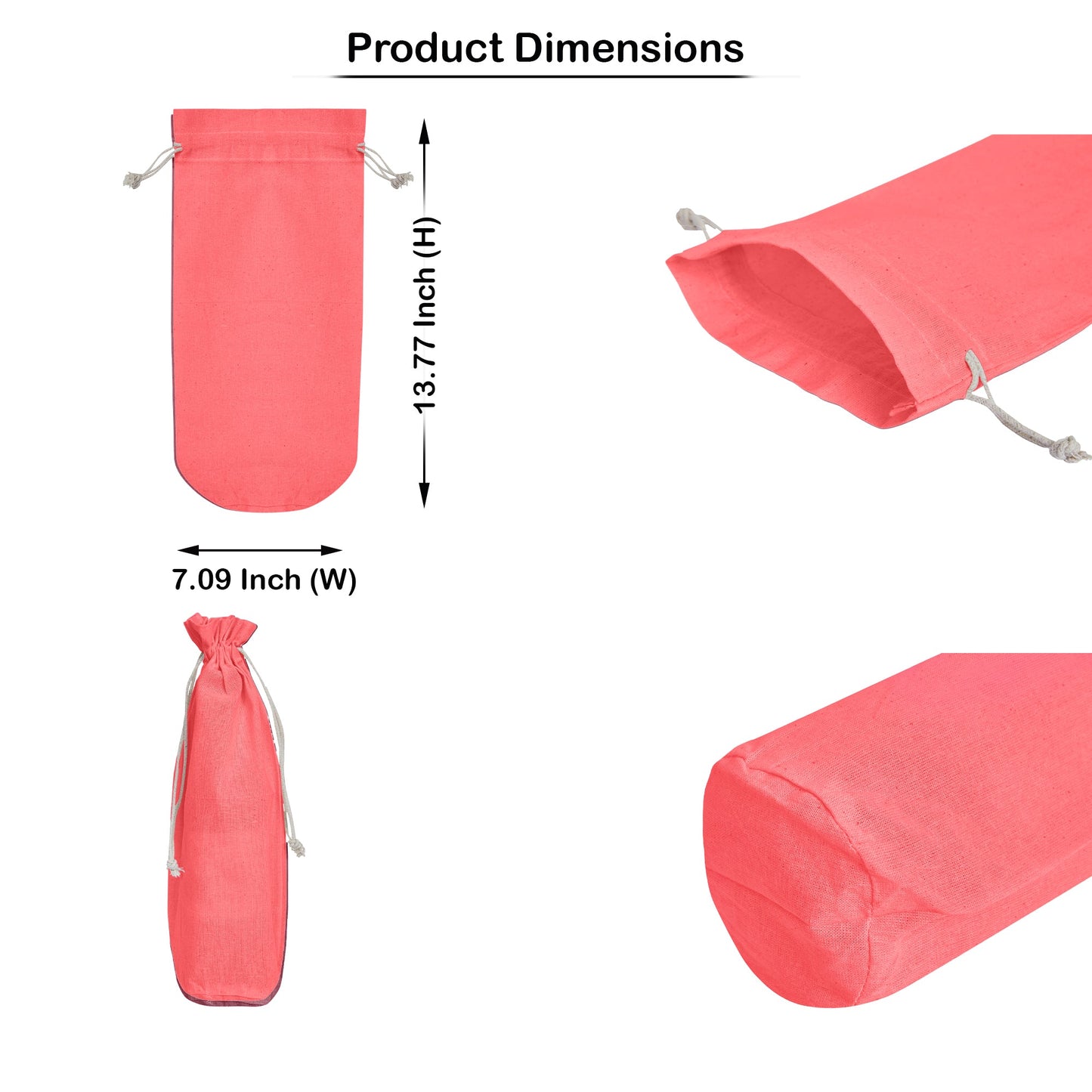 Jute Wine Bottle Bags– Coloured Reusable Gift Pouches Rustic Wine Covers for Weddings, New Year, Christmas & Events (Set of 6 )