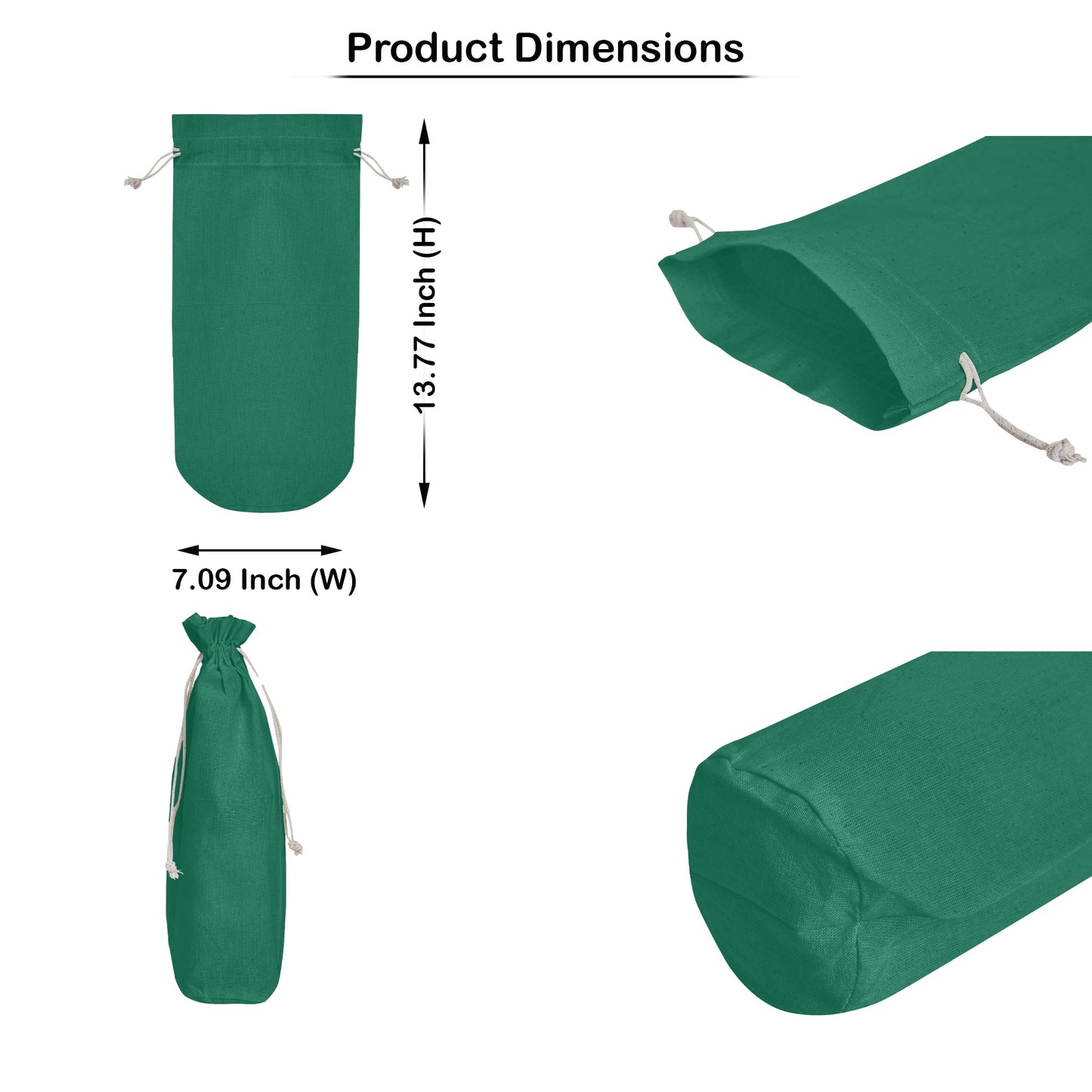 Jute Wine Bottle Bags– Coloured Reusable Gift Pouches Rustic Wine Covers for Weddings, New Year, Christmas & Events (Set of 6 )