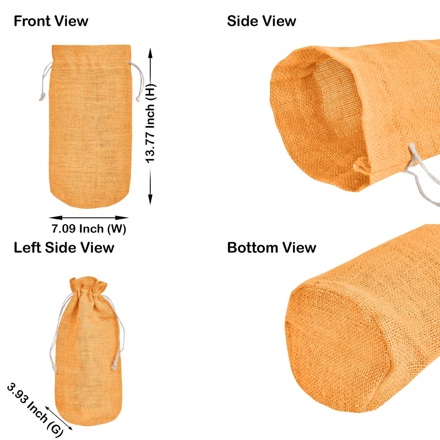 Colored Jute Wine Bottle Bags – Burlap Gift Pouches, Perfect for Weddings, Christmas, New Year, and Special Occasions (Set of 7)