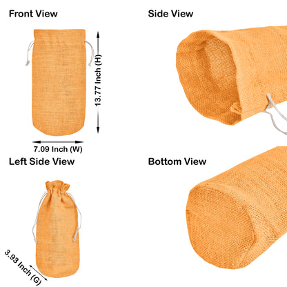 Colored Jute Wine Bottle Bags – Burlap Gift Pouches, Perfect for Weddings, Christmas, New Year, and Special Occasions (Set of 7)