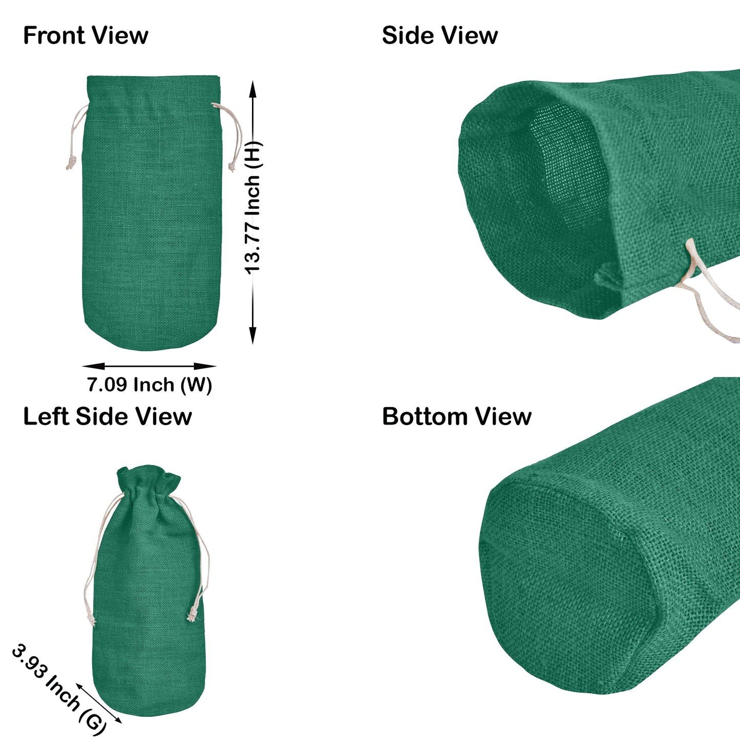 Colored Jute Wine Bottle Bags – Burlap Gift Pouches, Perfect for Weddings, Christmas, New Year, and Special Occasions (Set of 7)