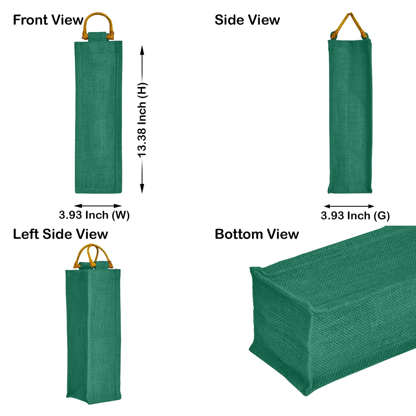 Coloured Reusable Jute Wine Bags with Cane Handles – New Year, Christmas, Gifting, Holidays & Party Favors (Packs of 7)