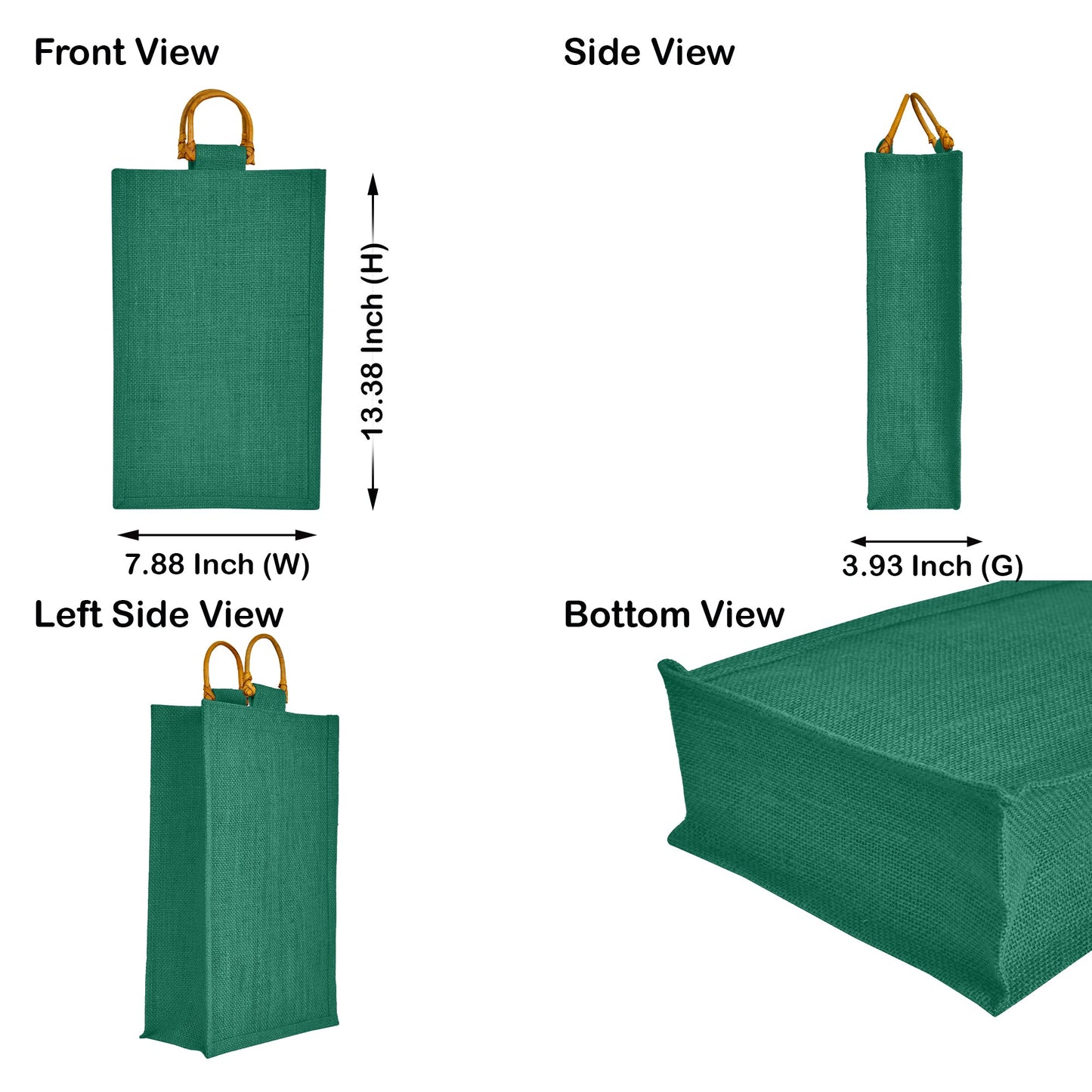 Coloured Jute Wine Burlap Gift Bags – Reusable 2-Bottle Totes, Gifting, Weddings, Parties & Holidays (Packs of 6)