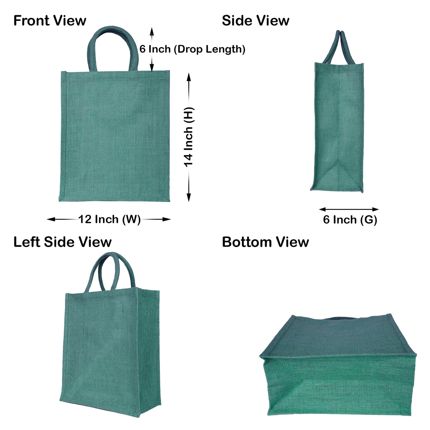 Burlap Jute Tote Shoulder Bags – Ideal for Travel, Weddings, Shopping & Promotional (Packs of 4)