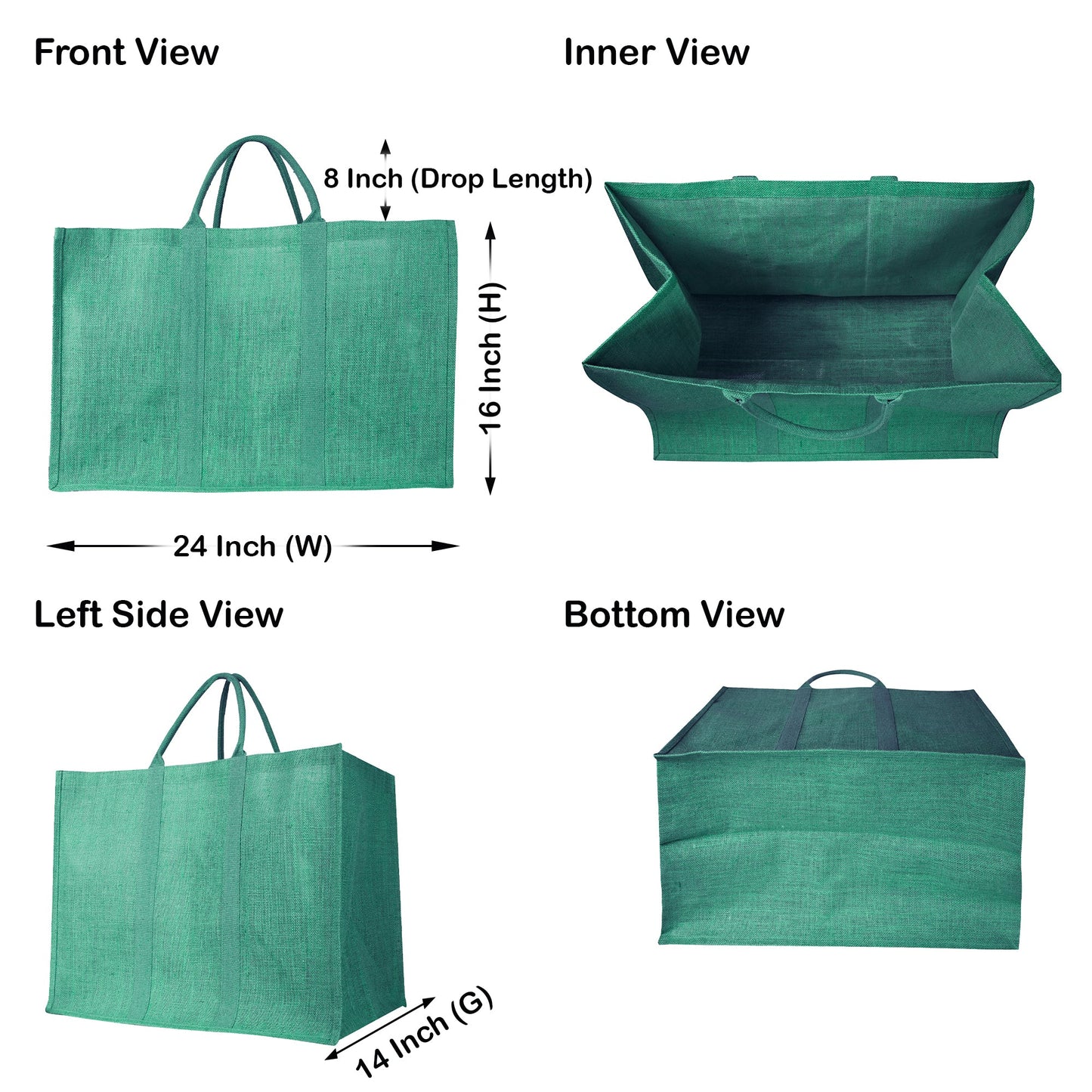 Jute Shopping Bags – Red, Pink, Green & Orange – Reusable Burlap Totes for Gifting, Promotions & Everyday Use (Packs of 4)