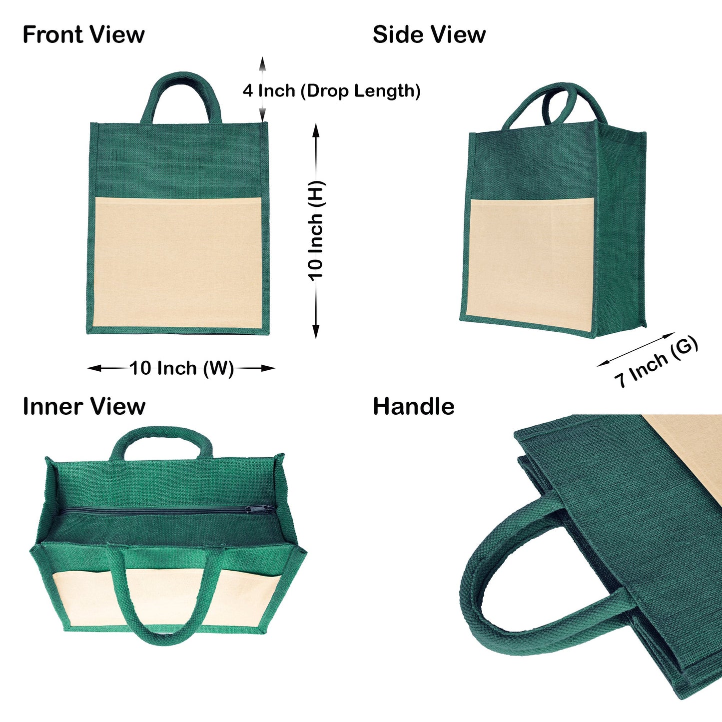 Wholesale Jute Tote Bags – Shopping, Travel, Weddings, Beach, Christmas, New Year & More (Set of 4)