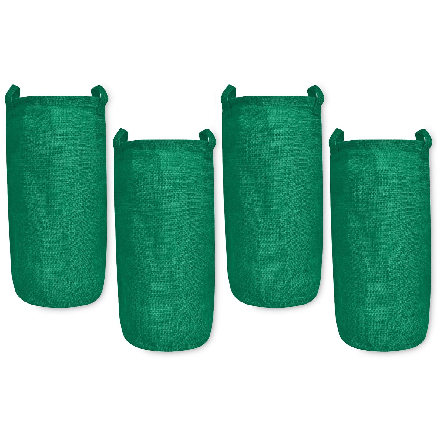 Coloured Foldable Jute Laundary Storage Bins –Burlap Hampers with Handles for Clothes, Toys, Laundry & Nursery Organization (Packs of 4)