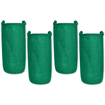 Coloured Foldable Jute Laundary Storage Bins –Burlap Hampers with Handles for Clothes, Toys, Laundry & Nursery Organization (Packs of 4)