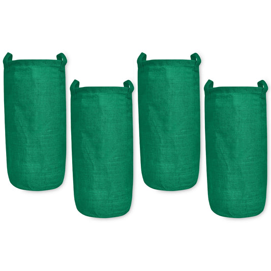 Coloured Foldable Jute Laundary Storage Bins –Burlap Hampers with Handles for Clothes, Toys, Laundry & Nursery Organization (Packs of 4)