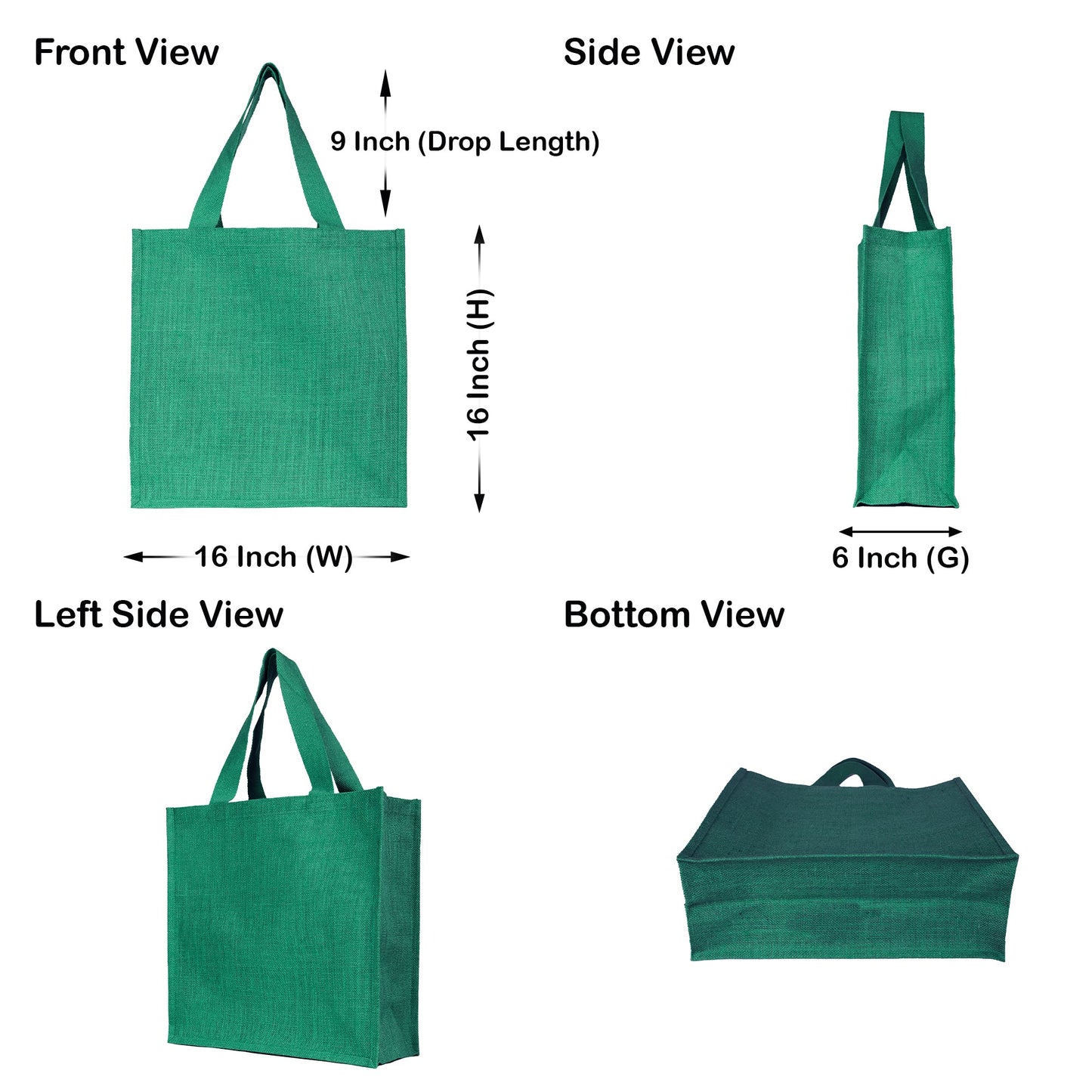 Reusable Jute Bags – Shopping, Gifting, Wedding, Daily Use – Deep Red, Pink, Green & Orange (Set of 4)