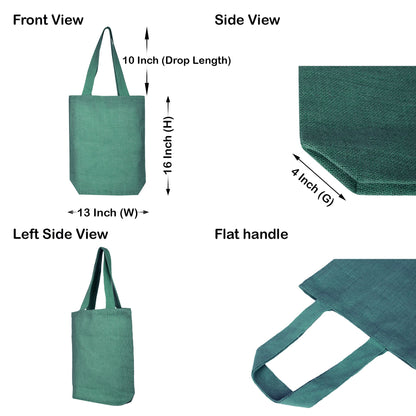 Wholesale Jute Bags for Corporate Events – Red, Pink, Green & Orange – Reusable Burlap Totes for Events & Weddings (Set of 4)