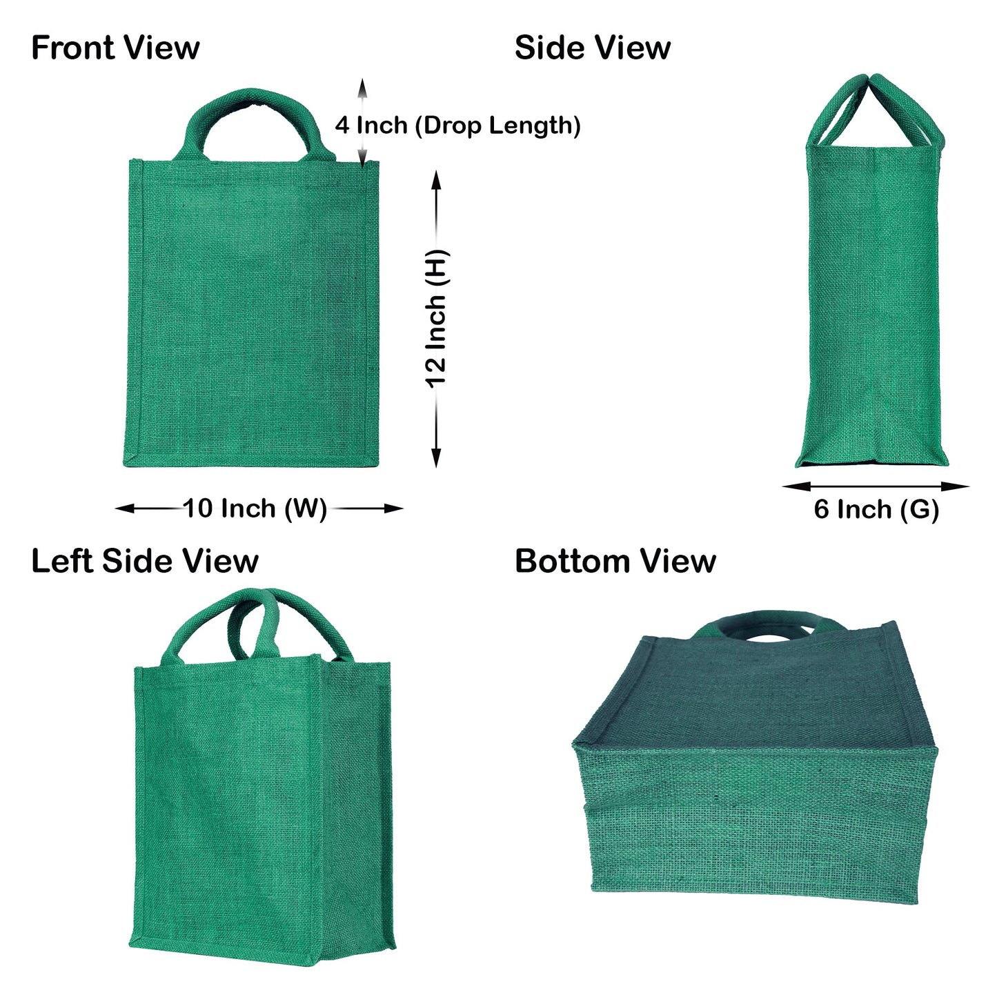 Durable  Wholesale Jute Tote Bags for DIY, Gifting, Weddings, Groceries, Beach, and Promotions (Packs of 4)