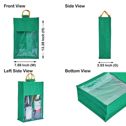 Jute Wine Gift Bags – Reusable 2-Bottle Colored Tote Bags – Weddings, Birthdays, Christmas, &  Special Occasions (Packs of 6)