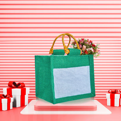 Coloured Jute Gift Bags with Organza Burlap Pouches for Wedding Favors, Party  & Gift (Packs of 7 )