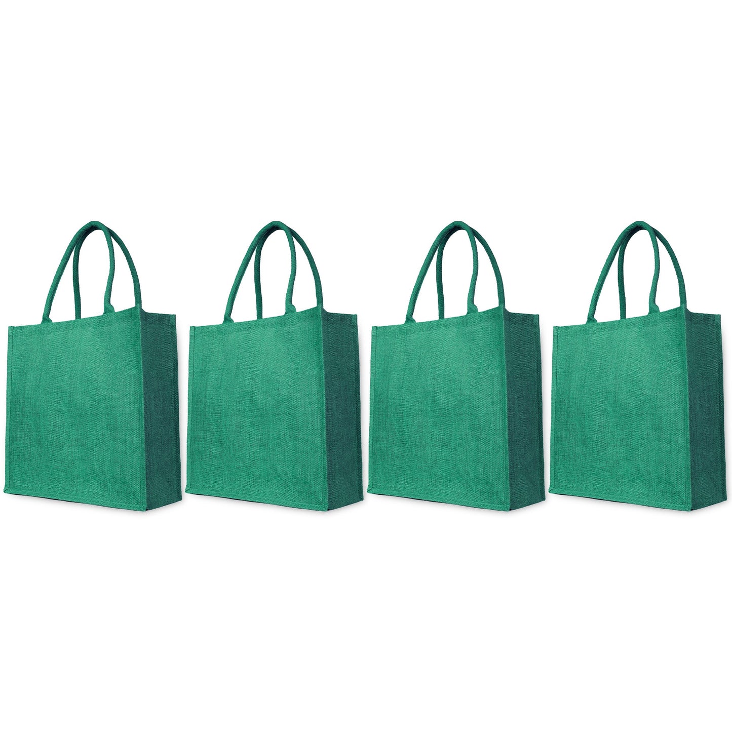 Jute Shopping Tote Bags for Wholesale – Thanksgiving, Christmas, Weddings & Travel – Red, Pink, Green & Orange (Set of 4)