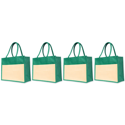 Colorful  Wholesale Jute Tote Bags – Ideal for Everyday Use, Shopping, Holidays & Special Occasions (Pack of 4)