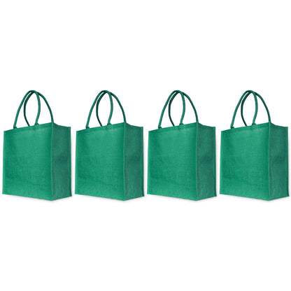 Jute Shopping Bags for Wholesale – Coloured Burlap Totes for Gifting, Promotions & Daily Use (Set of 4)