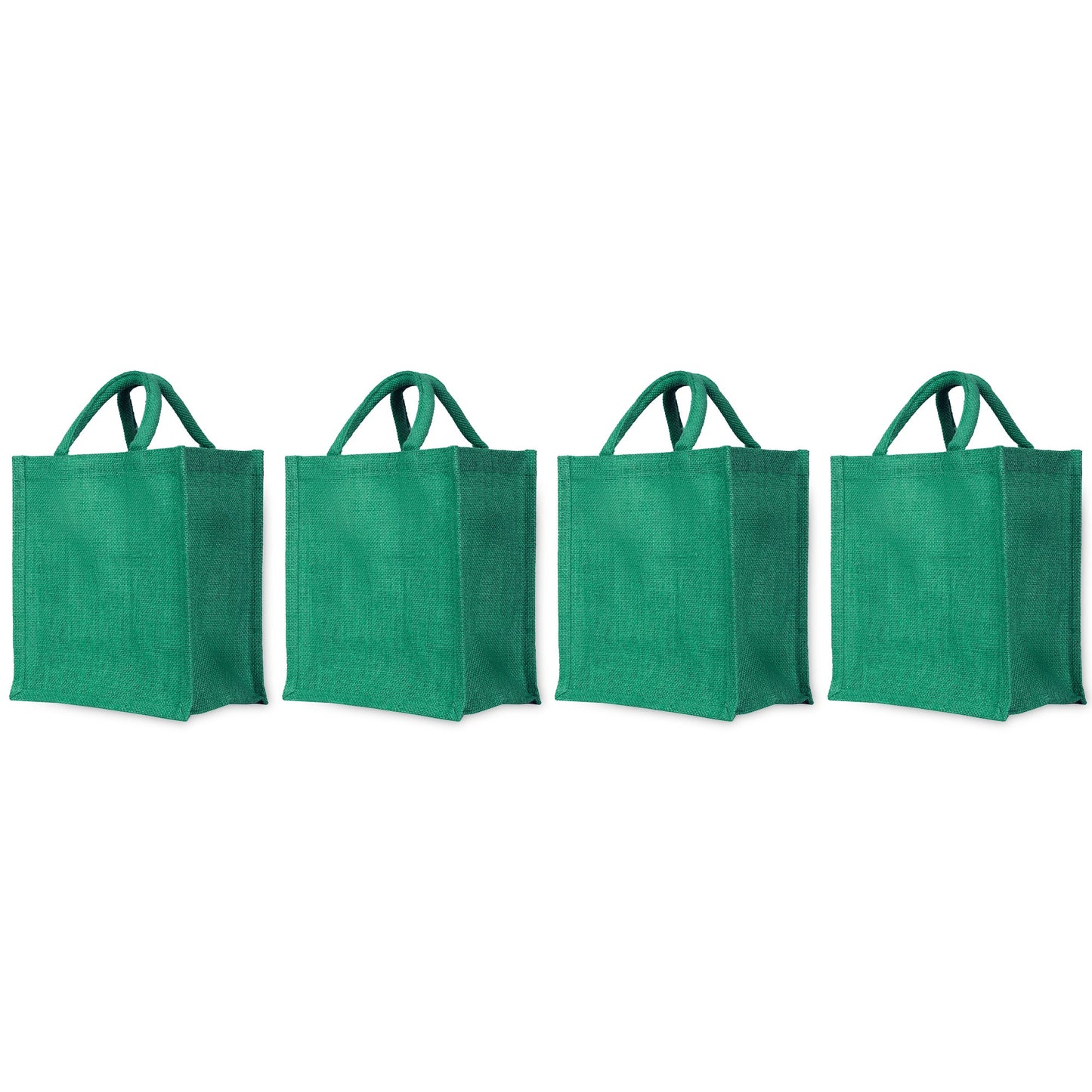 Vibrant Jute Tote Bags – Reusable Wholesale Burlap Totes for Shopping, Travel, Holidays & Weddings (Set of 4)