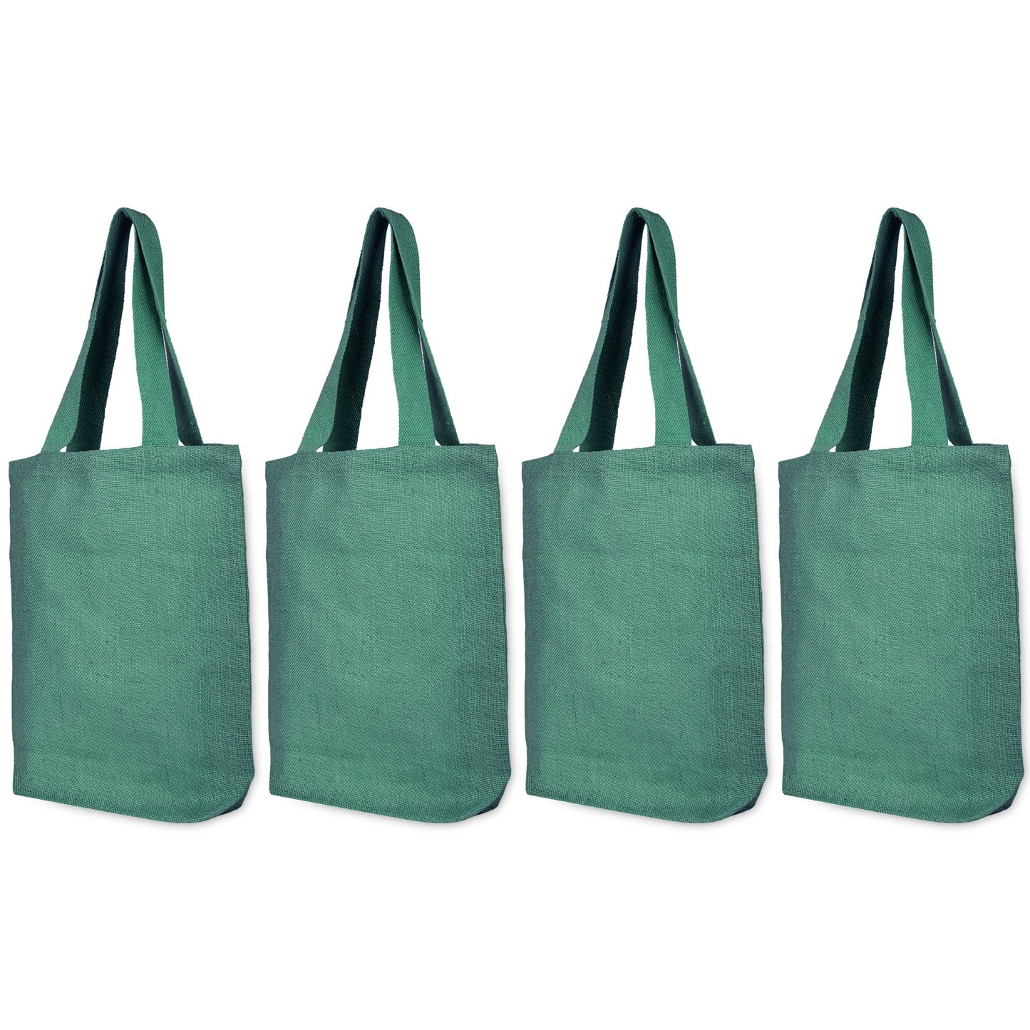 Wholesale Jute Bags for Corporate Events – Red, Pink, Green & Orange – Reusable Burlap Totes for Events & Weddings (Set of 4)