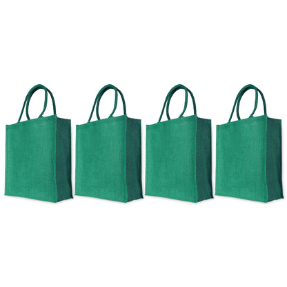 Jute Shopping Bags – Colourful Reusable Burlap Totes for Gifting, Promotions & Daily Use (Packs of 4)