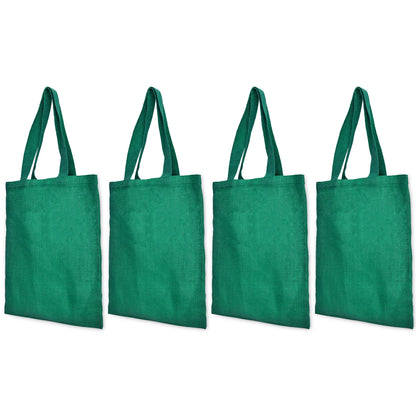 Jute Burlap Bags – Red, Pink, Green & Orange – Reusable for Gifts, Beach, Weddings & Shopping (Set of 4)