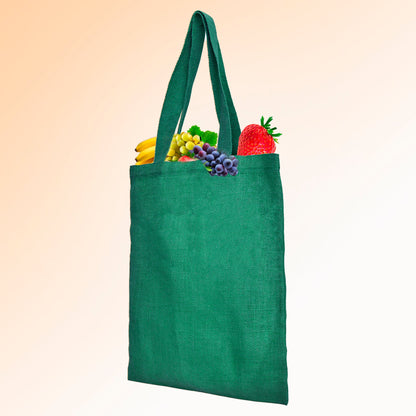 Jute Burlap Bags – Red, Pink, Green & Orange – Reusable for Gifts, Beach, Weddings & Shopping (Set of 4)