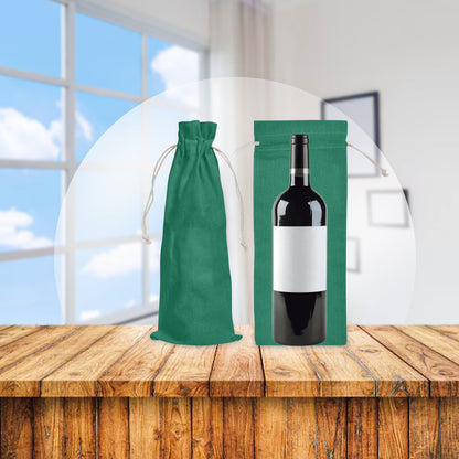 Cotton Wine Bottle Gift Bags – 6-Pack Coloured  Reusable Drawstring Pouches Gifting, Parties, Weddings, Christmas, New Year & Holidays