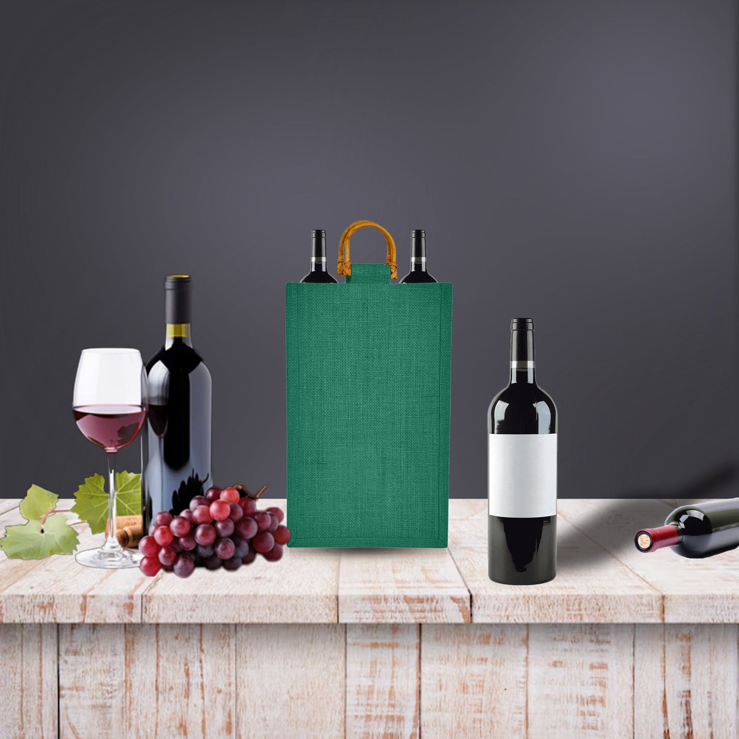 Coloured Jute Wine Burlap Gift Bags – Reusable 2-Bottle Totes, Gifting, Weddings, Parties & Holidays (Packs of 6)