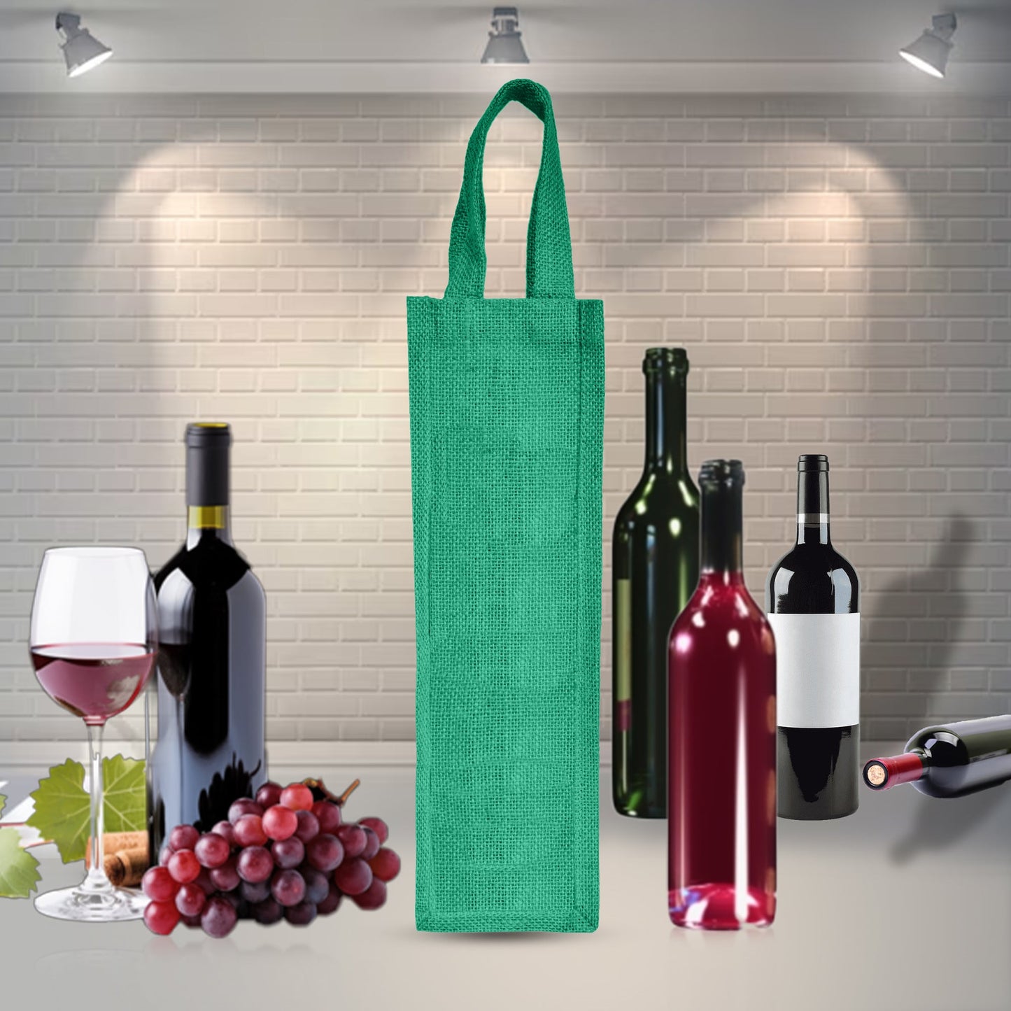 Coloured Jute Wine Gift Bags – Wholesale Reusable Bottle Bags with Handles for Weddings & Events (Pack of 6)
