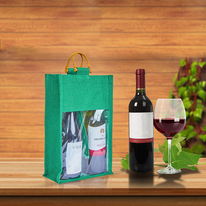 Jute Wine Gift Bags – Reusable 2-Bottle Colored Tote Bags – Weddings, Birthdays, Christmas, &  Special Occasions (Packs of 6)