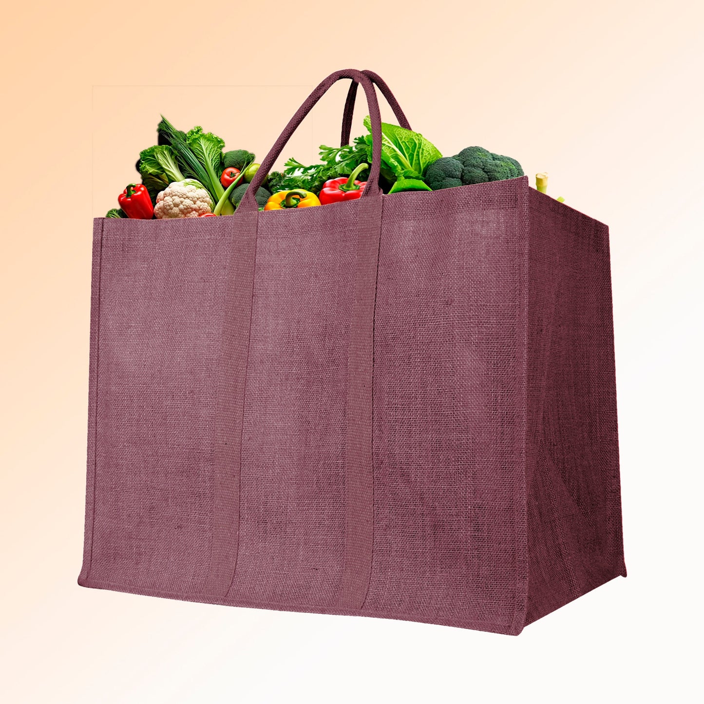 Jute Shopping Bags – Red, Pink, Green & Orange – Reusable Burlap Totes for Gifting, Promotions & Everyday Use (Packs of 4)