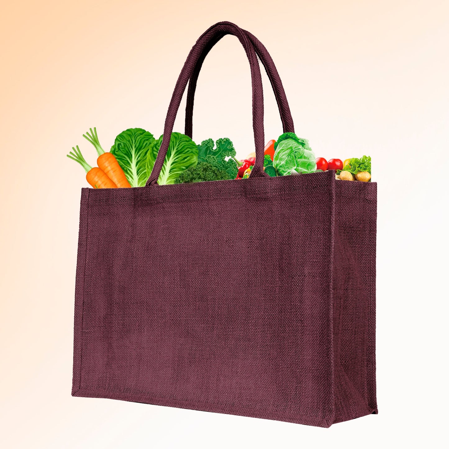 Jute Tote Bags – Ideal for Christmas Gifts, Weddings & Shopping – Deep Red, Pink, Green & Orange (Set of 4)