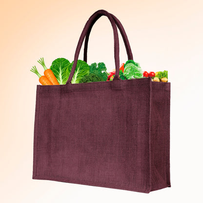 Jute Tote Bags – Ideal for Christmas Gifts, Weddings & Shopping – Deep Red, Pink, Green & Orange (Set of 4)