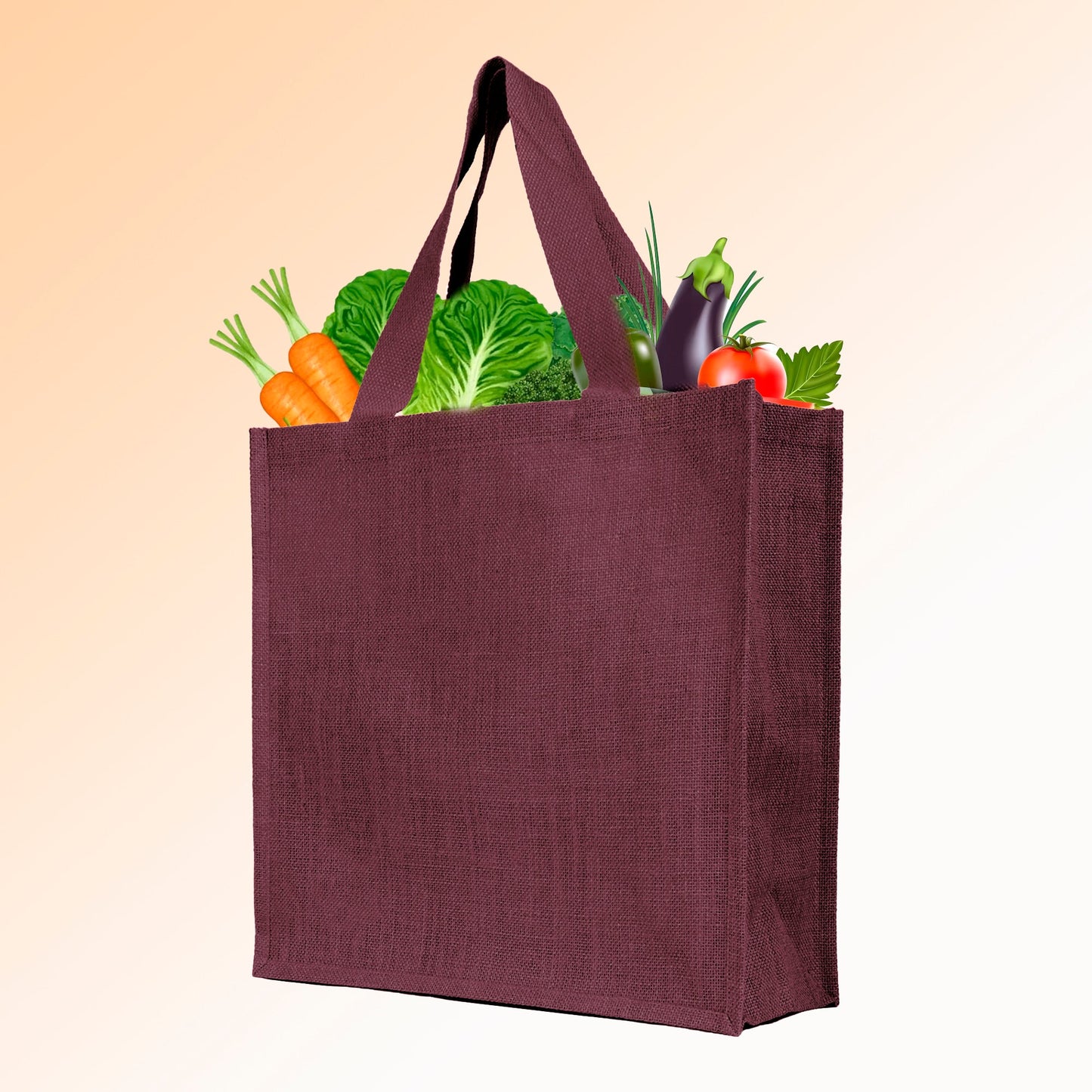 Reusable Jute Bags – Shopping, Gifting, Wedding, Daily Use – Deep Red, Pink, Green & Orange (Set of 4)