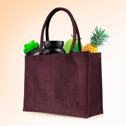 Bright Jute Tote Bags for Wholesale – Daily Use, Shopping, Travel, Holidays & Special Events (Set of 4)