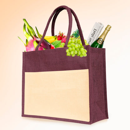 Colorful  Wholesale Jute Tote Bags – Ideal for Everyday Use, Shopping, Holidays & Special Occasions (Pack of 4)