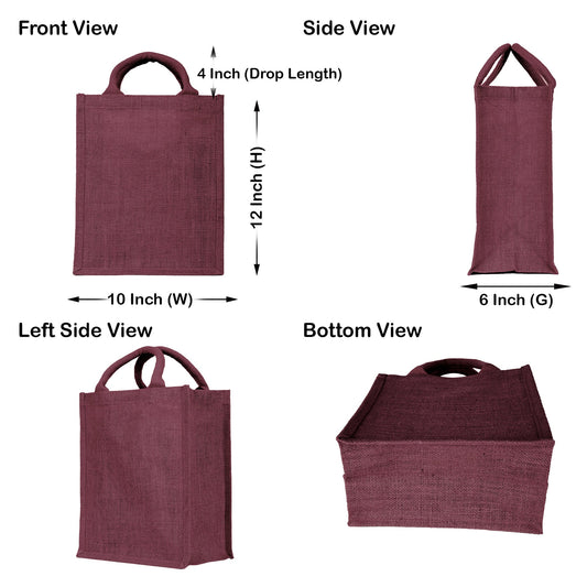 Jute Tote Bags – Durable & Reusable for DIY, Gifting, Weddings, Groceries, Beach, and Promotions (Packs of 4)